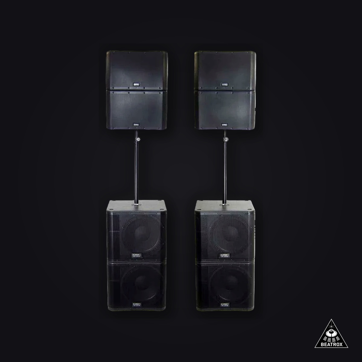 DJ Package (2x K12 + KW181) — 2x QSC K12 + 2x KW181 subs